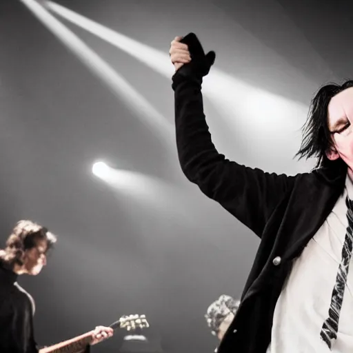 Prompt: photo of Snape dabbing in a rock concert, 4k, 85 mm lens