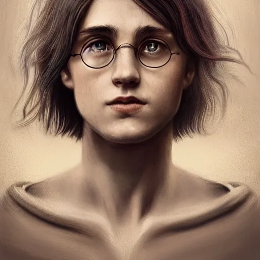 Prompt: centered detailed portrait which looks like from Harry Potter by Tom Richmond, realistic character concept, identical eyes, gazing eyes, beautiful eyes medium shot, elegant pose, fantasy, illustration, slender symmetrical face and body, cinematic lighting, hyperdetailed, 8k resolution, high resolution, single face, insanely detailed and intricate, beautiful, elegant, golden ratio, dark fractal background, vfx, postprocessing, alluring, crystal blue eyes.