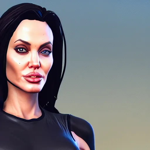 Prompt: a detailed portrait of angelina jolie in fortnite, unreal engine 5 rendered, incredibly highly detailed and realistic, 8 k, sharp focus, studio quality