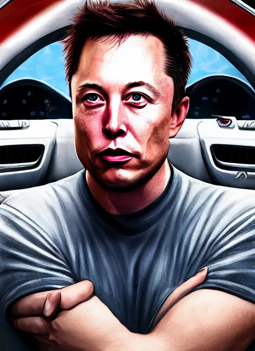 Image similar to highly detailed portrait elon musk gta 5 art, unreal engine, fantasy art by stephen bliss, global illumination, radiant light