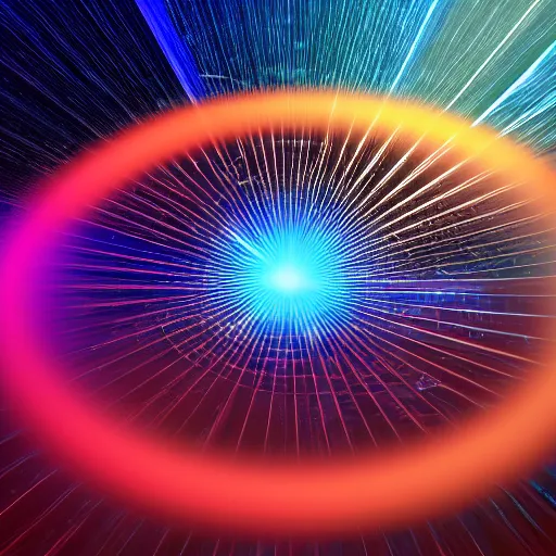 Prompt: blue circle of energy, light, cgi