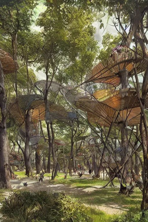 Image similar to an ecological art park, by alejandro burdisio and donato giancola and greg rutkowski - - width 1 0 2 4