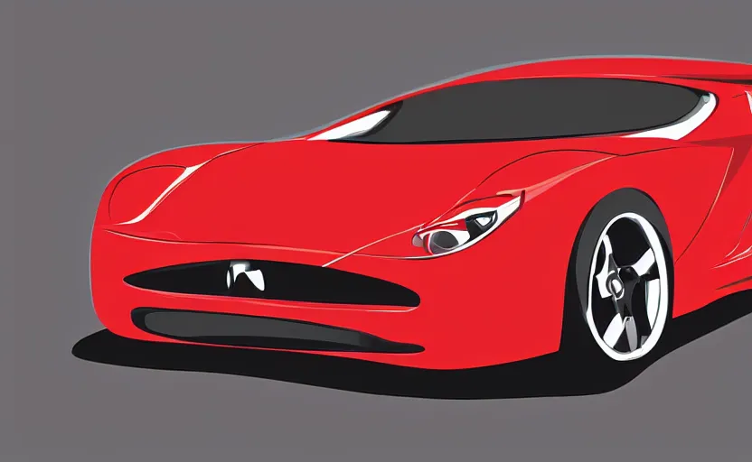 Prompt: Red Hot European Style Sports Car, Cartoon, Caricature, Vector Illustration Pro Vector, 8k