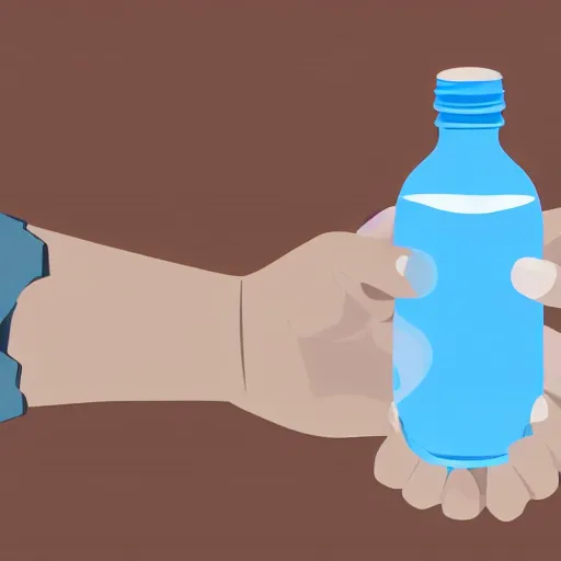 Image similar to an animated hand holding a bottle of water