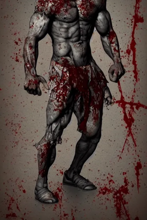 Prompt: muscular zombie, zombie bodybuilder, photorealistic, highly detailed,