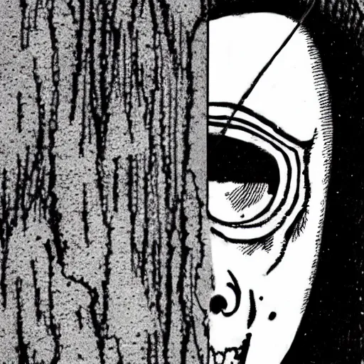 Image similar to a hooded man in a cracked porcelain mask, junji ito,