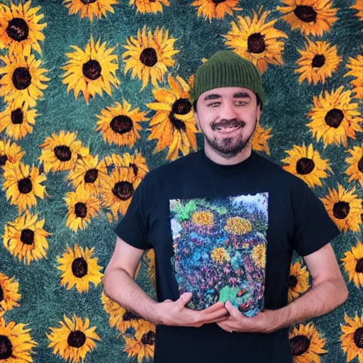 Image similar to artist and his sunflowers