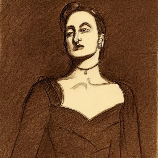 Prompt: drawing of a woman by Jean Dytar