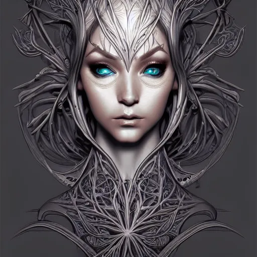 Image similar to digital art, centered elven ,intricate, veins, by James Jean and by artgerm , head and shoulders, ultradetailed, charachter design, concept art, trending on artstation,