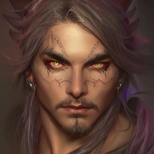 Prompt: up close portrait of a male night elf, d & d, face, fantasy, intricate, elegant, highly detailed, digital painting, artstation, concept art, smooth, sharp focus, illustration, art by artgerm and greg rutkowski and alphonse mucha