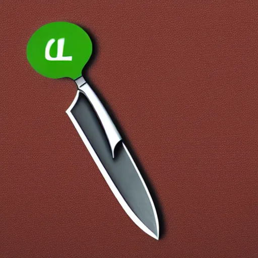 Prompt: duolingo logo with a knife