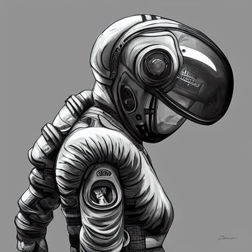 Image similar to a alien in a astronaut suit, 3d, sci-fi fantasy, intricate, elegant, highly detailed, lifelike, photorealistic, digital painting, artstation, illustration, concept art, sharp focus, art in the style of Shigenori Soejima