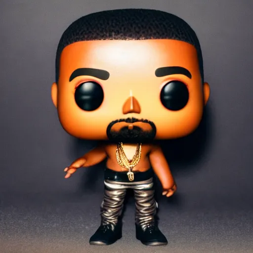 Image similar to !! kanye west!! [ [ holding ] ] a grimes funko pop ]!!, trending on artstation, 4 k photorealism, 4 k quality