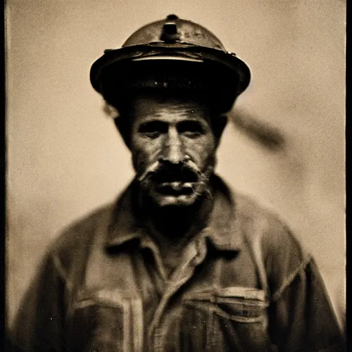 Image similar to portrait of coal mine worker by Diane Arbus, 50mm, bokeh