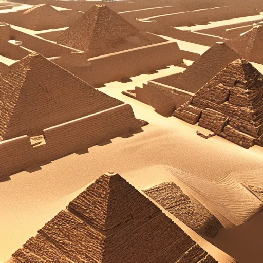 Image similar to pyramids of egypt, octane render, cgsociety, high detailed, 8 k, cinematic composition, detailed shading