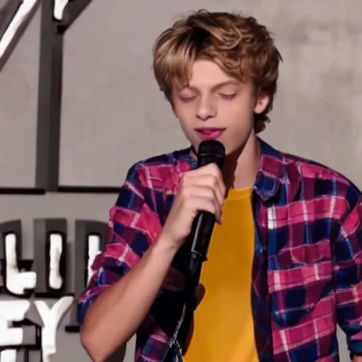 Prompt: jace norman singing in 2020