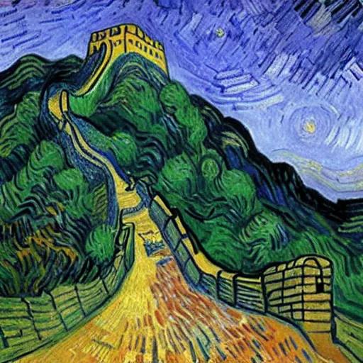 Image similar to Great Wall, by Van Gogh