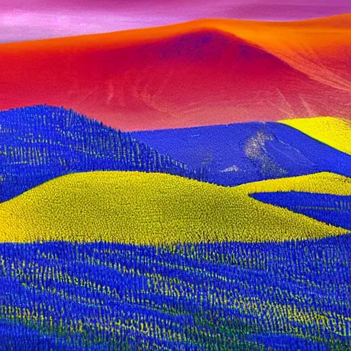 Image similar to a landscape looking like the flag of ukraine