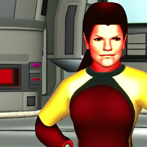 Image similar to Captain Janeway in Super Smash Bros Melee, gameplay screenshot