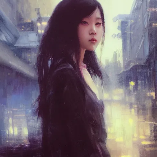 Image similar to jisoo of blackpink, hyperrealistic portrait, bladerunner street, art of elysium by jeremy mann and alphonse mucha, fantasy art, photo realistic, dynamic lighting, artstation, poster, volumetric lighting, very detailed face, 8 k, award winning