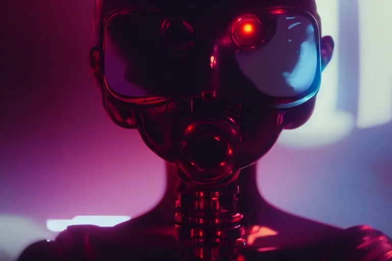 Image similar to vfx film, love death and robots, flat color profile low - key lighting award winning photography arri alexa cinematography, hyper real photorealistic cinematic, atmospheric cool colorgrade