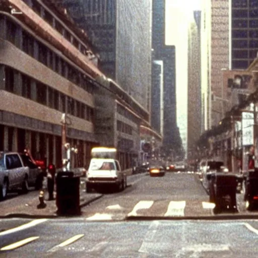 Prompt: Los Angeles streets in American Psycho (1999)