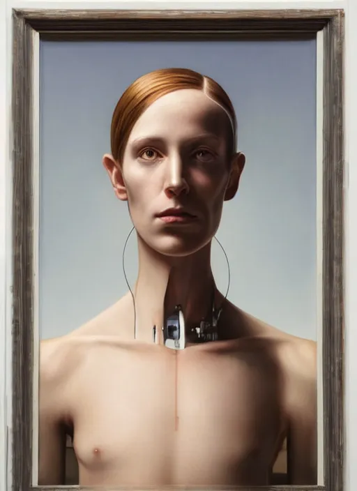 Image similar to a portrait of a cyborg in a scenic environment by mary jane ansell