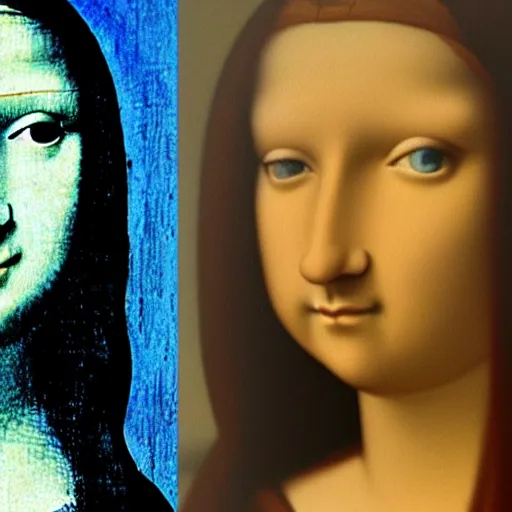 Prompt: photorealistic monalisa starring movie