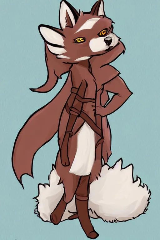 Image similar to a cute medieval anthropomorphic fox with a fluffy tail, comic art, trending on furaffinity, cartoon, kawaii, backlighting, furry art!!!, cool shading, concept art