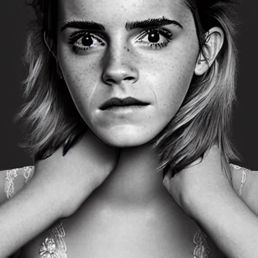 Image similar to emma watson, surrealism, surreal, art, surrealist, trending, popular, famous