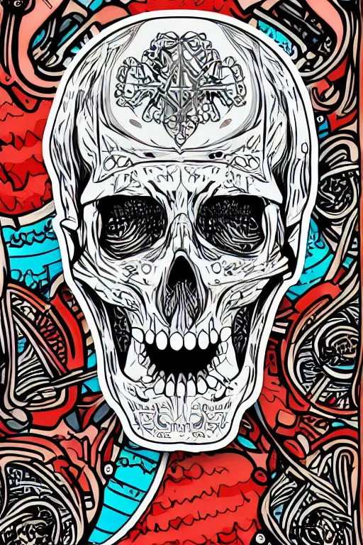 Image similar to A portrait of a skeleton that is a gangster, sticker, colorful, illustration, highly detailed, smooth and clean vector curves, no jagged lines, vector art, smooth