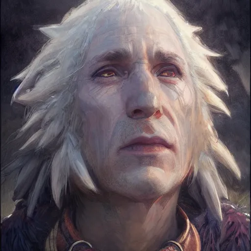 Prompt: howl from howl's moving castle as a realistic fantasy d & d character, closeup portrait art by donato giancola and greg rutkowski, realistic face, digital art, trending on artstation, symmetry!!