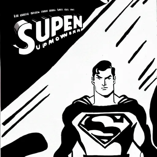 Image similar to superman ink illustration by darwyn cooke