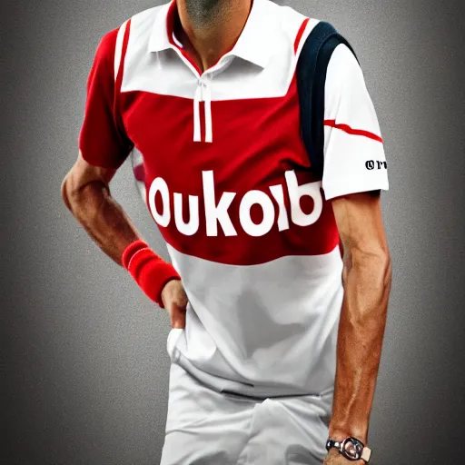 Prompt: novak djokovic as grubhub character, octane render, realistic texture, depth of field, rolleiplex tlr