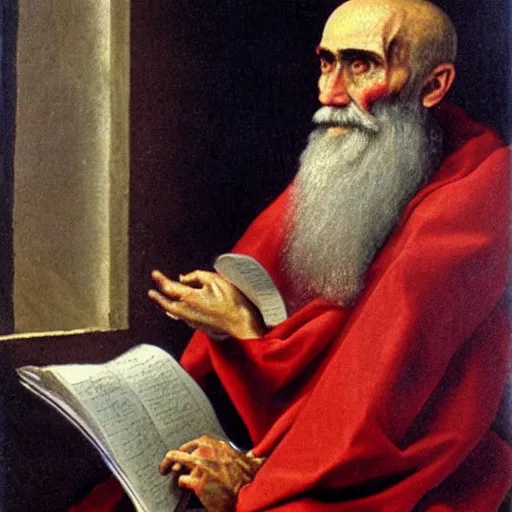 Image similar to painting of St. Jerome wearing a cast