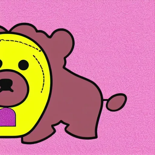 Image similar to a cute pink fluffy vector podcast logo of a streaming bear, golden ratio, iconic, award winning, line art, bold, playful