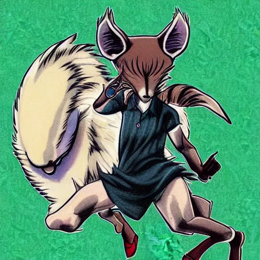 Image similar to Beastars character in the style of 1999 Ken Sugimori art