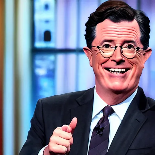 Image similar to stephen colbert with a frozen frosted beard ice cubes