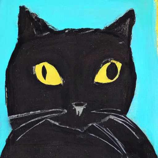 Prompt: abstract expressionism painting of a black cat