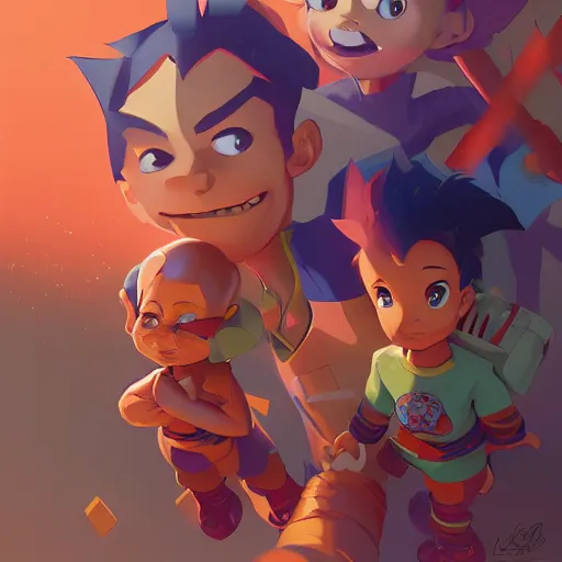 Image similar to hero world rugrats, behance hd by jesper ejsing, by rhads, makoto shinkai and lois van baarle, ilya kuvshinov, rossdraws global illumination