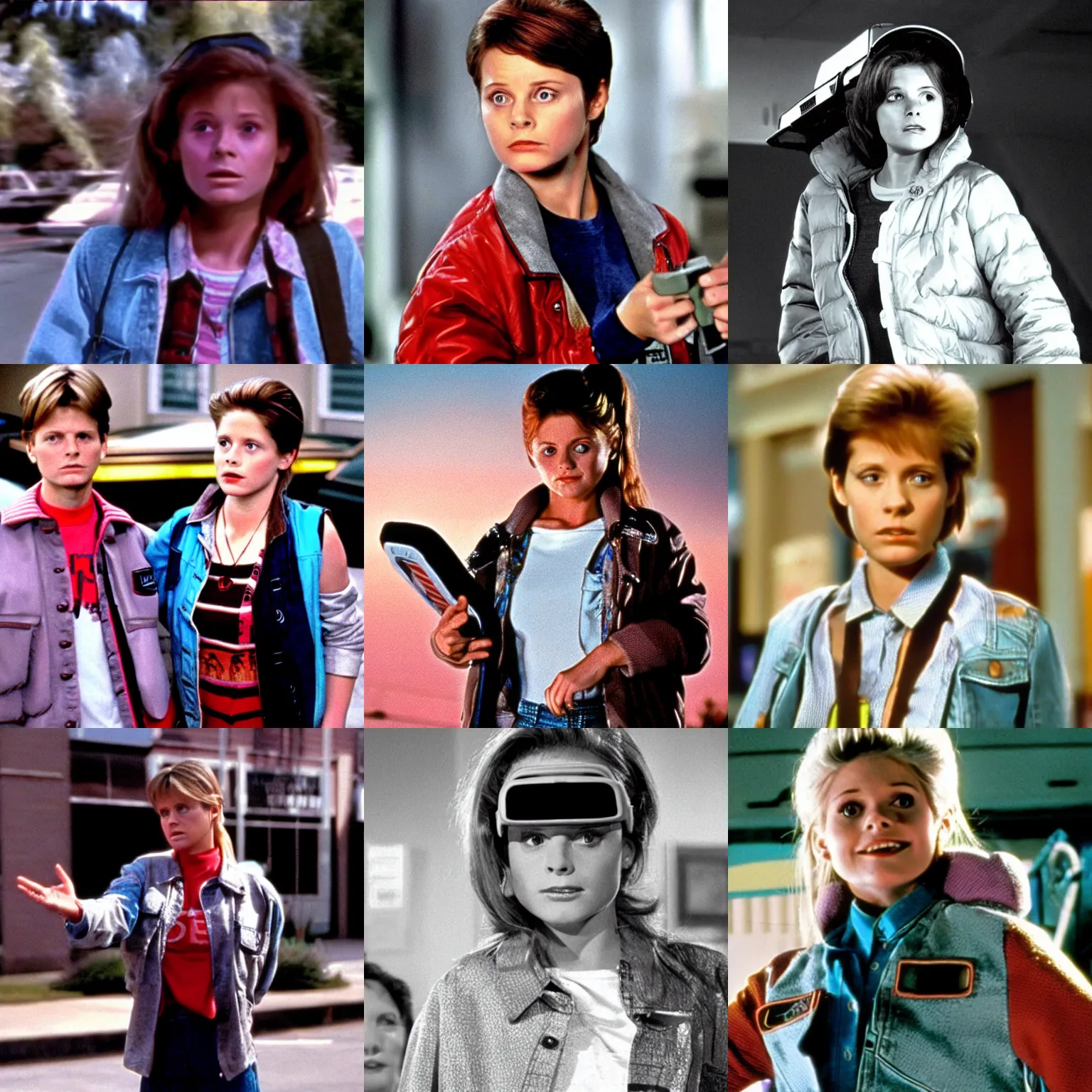 Prompt: female marty mcfly, movie still from back to the future