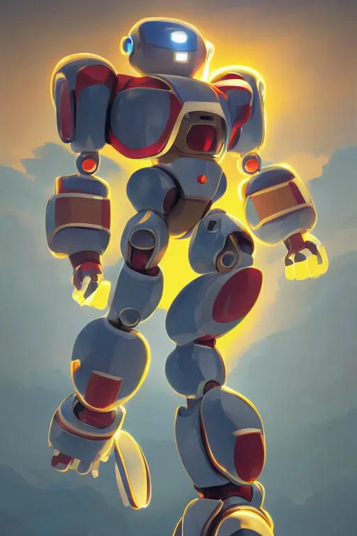 Image similar to metabots medabots medarotto medarot robot minimalist comics, behance hd by jesper ejsing, by rhads, makoto shinkai and lois van baarle, ilya kuvshinov, rossdraws global illumination ray tracing hdr radiating a glowing aura