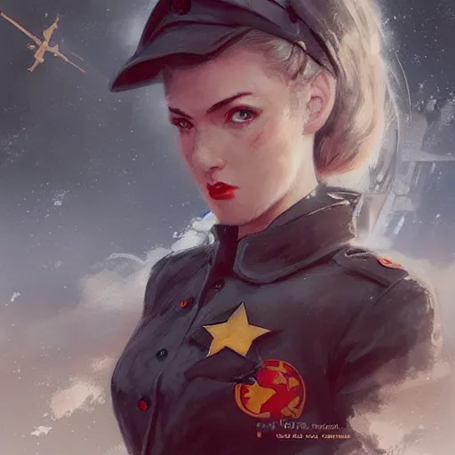 Image similar to portrait of a communist sailor moon, epic, tragic, military art, fantasy, dieselpunk, hd shot, digital portrait, beautiful, artstation, comic style, by artgerm, guy denning, jakub rozalski, magali villeneuve and charlie bowater