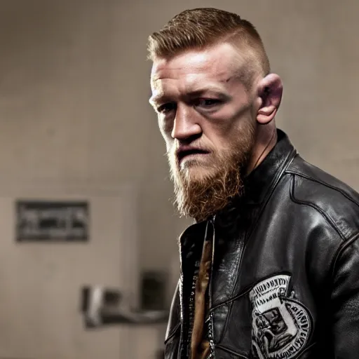 Image similar to Connor McGregor in sons of anarchy very detailed 4k quality super realistic