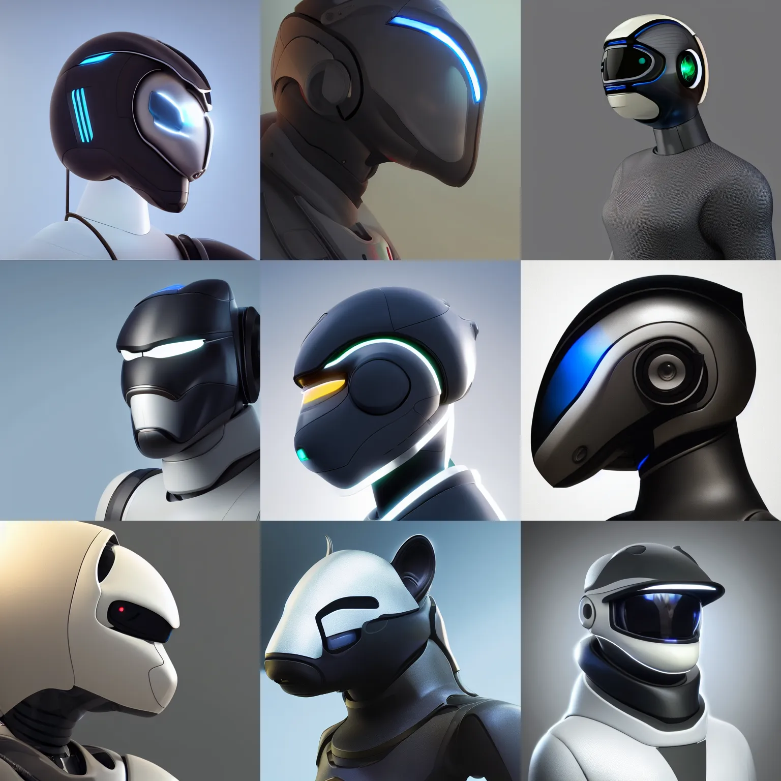 Image similar to half body profile picture of a male robotic anthro orca, visor screen for face, large opaque visor, snout under visor, commission on furaffinity, cgsociety, octane render