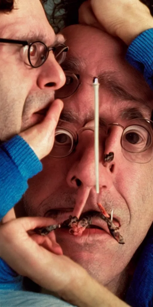 Prompt: award winning photo of todd solondz charlie kaufman larry david std barret smoking, vivid colors, happy, symmetrical face, beautiful eyes, studio lighting, wide shot art by Sally Mann & Arnold Newman