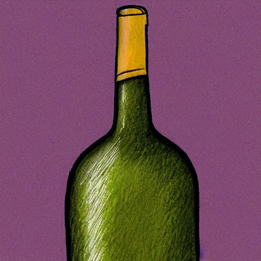 Prompt: sketch of a wine bottle by scott robertson