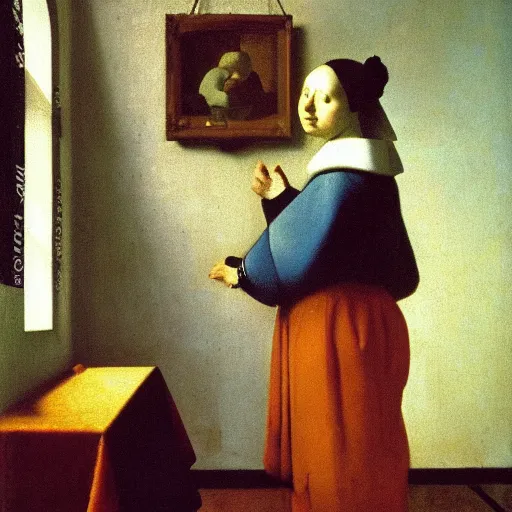 Image similar to cannavacciuolo painted by vermeer