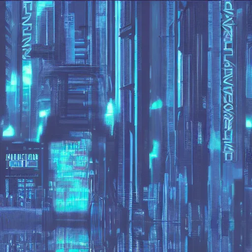 Image similar to cyberpunk navy - blue zoom in on ice