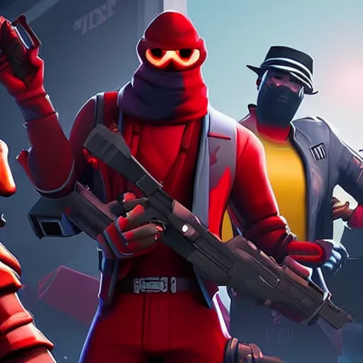 Prompt: red among us imposter crew mate from the video game among us, in fortnite, dramatic, betrayal